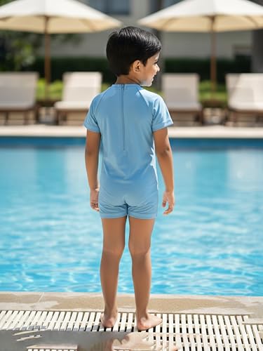 Image of KiddoPanti Boys & Girls Half Sleeve Mid Thigh Length Swim Suit