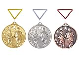 Henecka Medaille Leichtathletik • Volkslauf, Medaillen mit Wunschgravur, inklusive Halsband, wählbar in Gold, Si ...