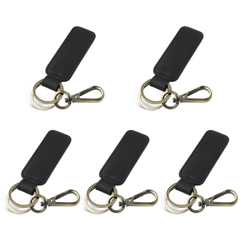 Image of Jack&Chris Genuine Leather Car Keychain, Universal Key Fob Keychain, Leather Key Chain Holder for Men and Women, JC306