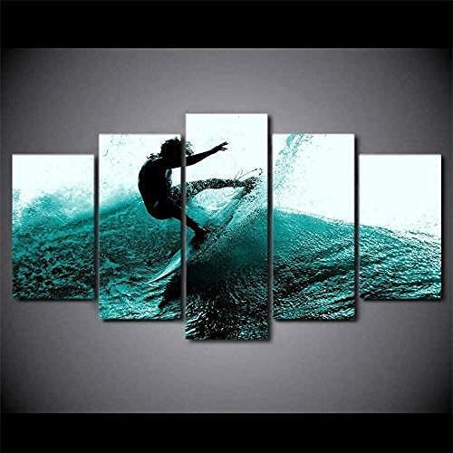 Art mural forêt tropicale alpine grand format tableau 5 pièces