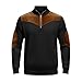 Mens Casual Loose Quarter Zip Sweatshirts Fashion Comfortable Long Sleeve Tops Lightweight Relaxed Fit Pullover Black