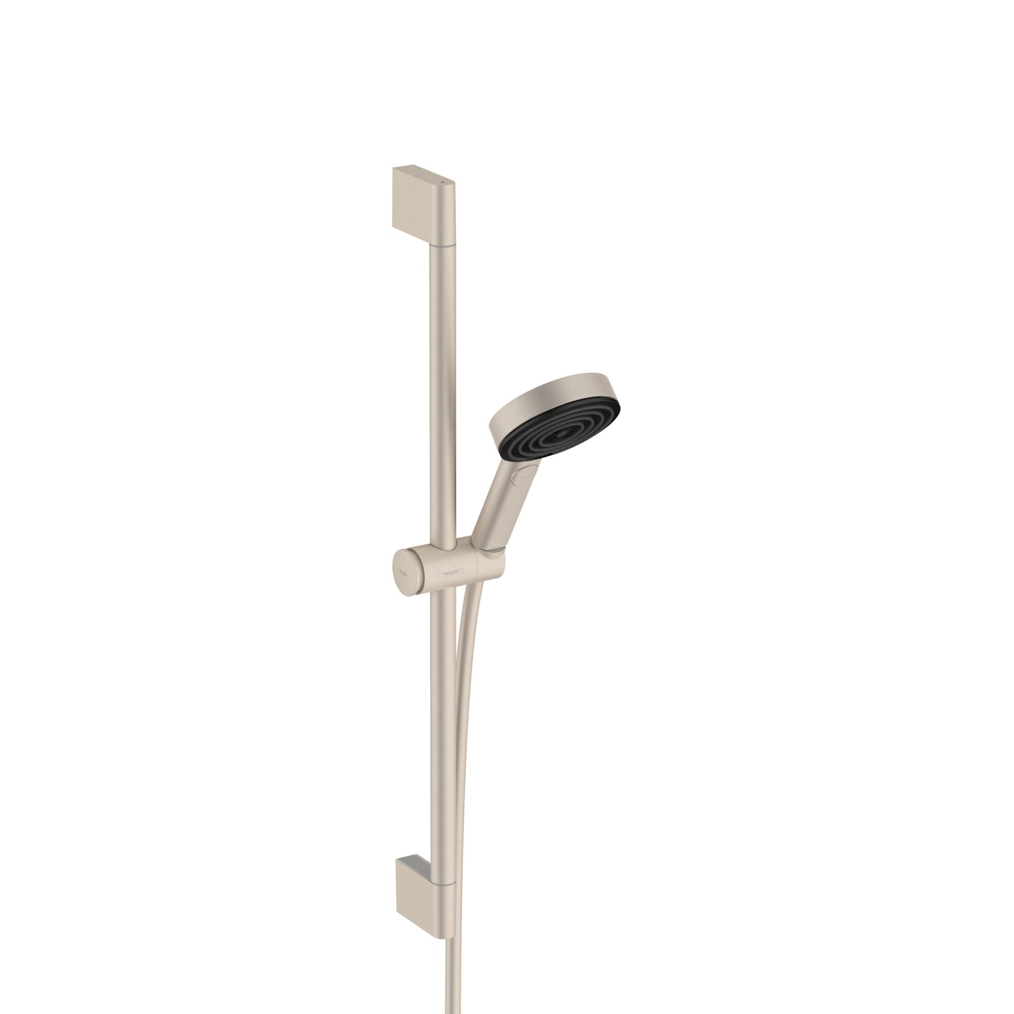hansgrohe Pulsify S 1-Spray Handshower with Slide Bar and Hose, PowderRain, IntenseRain, Pulsating Massage, in Brushed Nickel, 24161821