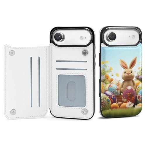 Étui portefeuille iPhone 17 au motif œufs colorés de Pâques, le cadeau utile idéal