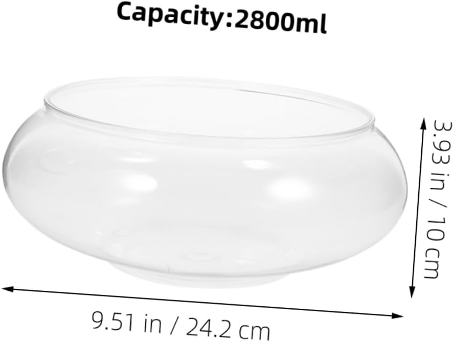 2pcs Transparent Desktop Fish Tank Unbreakable Round Goldfish Breeding Bowl Easy to Clean Aquarium for Home Decor for Office and Small Spaces Capacity