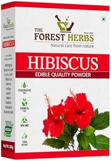 The Forest Herbs Natural Care From Nature Hibiscus Flower Powder 200g (Pack Of 1) | Ideal for Hair pack, Face pack, Eating, and Hibiscus tea | Gudhal Ka Phool Powder | 100% Pure and Natural, No Preservatives