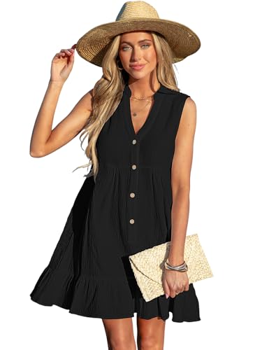 Image of CUPSHE Women Swimsuit Coverup 100% Cotton Ruffle Hem Beach Cover Up Dresses