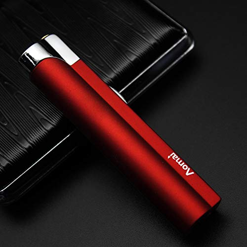 Encendedor de mechero metálico rojo con llama de jet a prueba de viento pack 2 miniatura 3