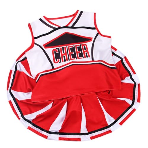 yolsun Cheerleader Costume for Girls, Kids Cheerleading Outfit, Child High School Cheer Leader Dress Up Halloween Party