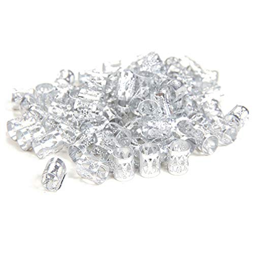 70 Pieces Hair Jewelry for Women Braids Silver Beads Box Braid Accessories By Leticia