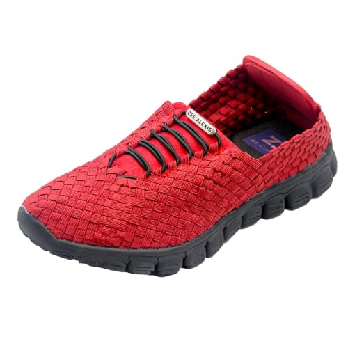 Image of Zee Alexis Women's Danielle Sneakers | Breathable Lightweight Flexible Casual Comfortable Slip-On No-Tie Elastic Laces Woven Shoes