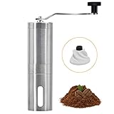 Manual Coffee Grinder - Hand Grinder Coffee Mill, Conical Ceramic Burr Mill for Precision Brewing Stainless Steel for Office, Home, Traveling, Camping