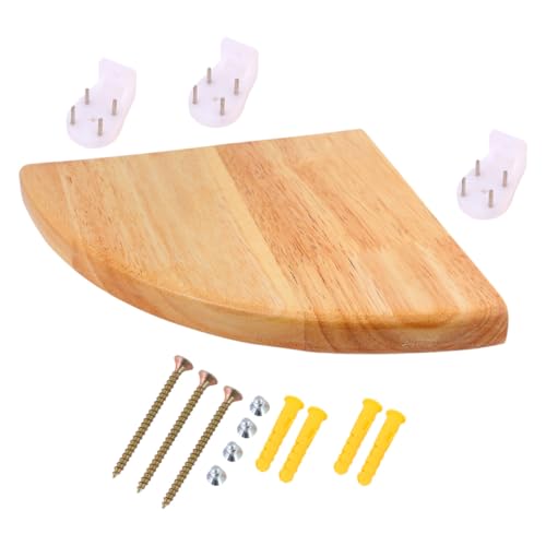 YARNOW Estante de Pared de Almacenamiento de Madera de Caucho 9.8 Pulgadas en Forma de Abanico para Cocina y Sala de Estar Diseño Montado en Pared