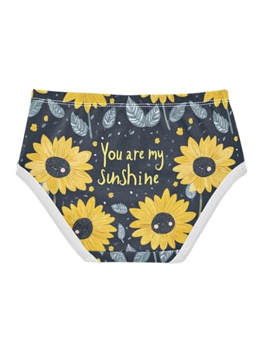 ZZKKO Cartoon Sunflower and Blue Leaves Girls Underwear Toddler Panties for Girls Comfort Brief Size 2-8T2