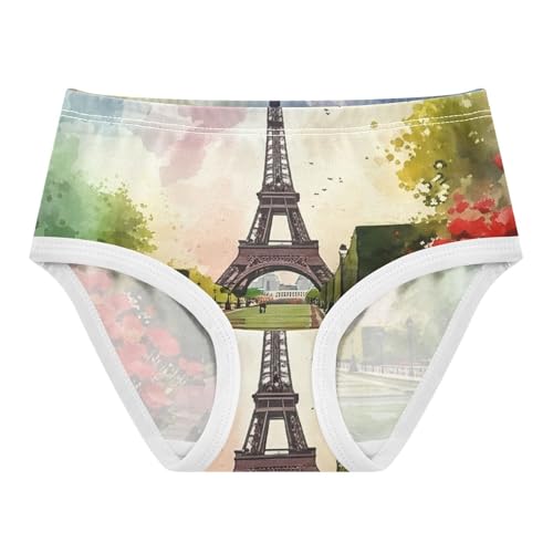 Dreamy Watercolor Eiffel Tower Toddler Underwear Custom 2t Cotton Little Girl Panties Pattern Briefs Undies Kids