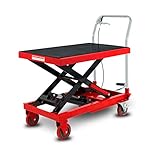 EBERTH Hubwagen Hubtisch Scherenhubwagen Scherenhubtisch Hydraulisch Traglast 750kg (Stahl, Robuste & Geräuscharme Räder, Tisch 820x520mm, Hubhöhe 280-780mm, Bremse, Hubpedal, Senkgriff, Anti Rutsch)