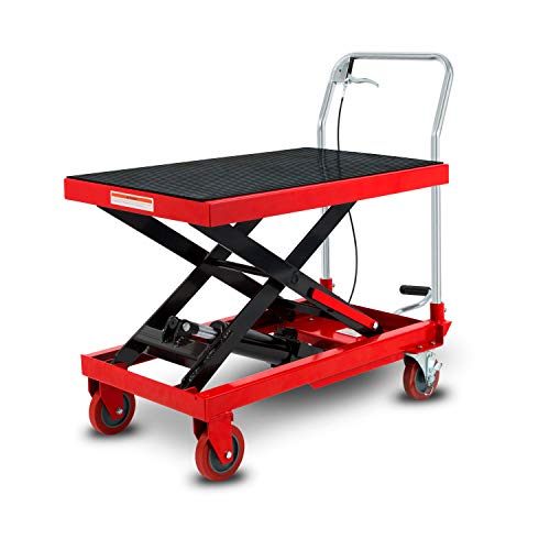 EBERTH Hubwagen Hubtisch Scherenhubwagen Scherenhubtisch Hydraulisch Traglast 750kg (Stahl, Robuste & Geräuscharme Räder, Tisch 820x520mm, Hubhöhe 280-780mm, Bremse, Hubpedal, Senkgriff, Anti Rutsch)