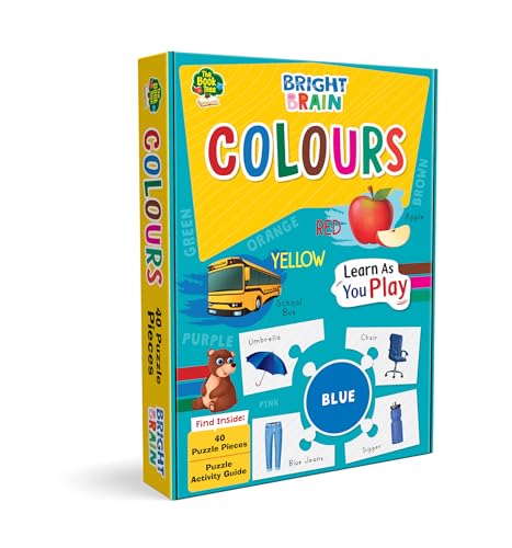 Image of The Book Tree Bright Brain Colours Puzzle - Learn & Identify Colours with 40 Pieces - Beautiful Colourful Puzzle Pieces for Kids Age 3+ - Gift Box by Majestic Book Club