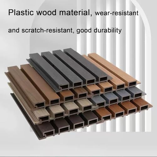 Paneles acústicos de listones de madera – Valla de jardín de privacidad para exteriores y rejilla decorativa de panel de pared para patio y patio trasero