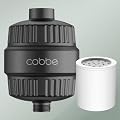 Cobbe HD HEAVY DUTY High Output 99% REMOVAL Shower Filter for Hard Water + 1 Replaceable Filter Cartridge Remove Chlorine and Harmful Substances (Black)