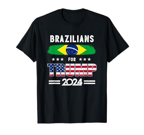 トランプ2024年ブラジル国旗愛国サポーターのためのブラジル人 Tシャツ