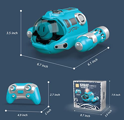 Micayg Remote Control Boat For Kids, Self Righting Rc Boat With Led Lights And Spray Gasboat Water Toy For Pool & Lakes, Rechargeable Batteries, 2.4Ghz (Blue) #TOP3