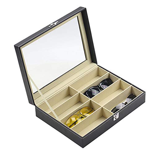 Generic Caixa de zenamento de óculos de sol com 8 slots para óculos organizador de porta-estojos de