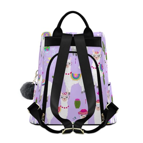 Sac à dos lamas violet fermeture éclair antivol et poignées souples - 2