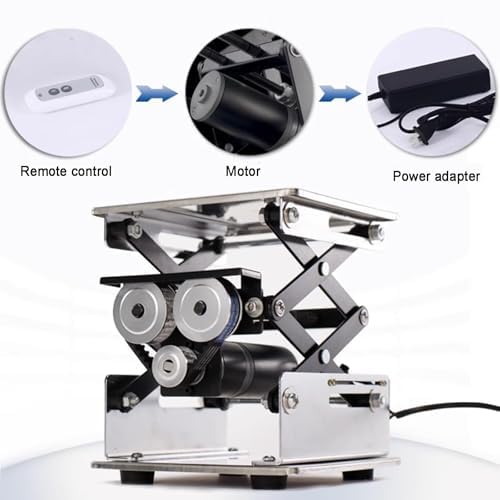 Plataforma elevadora eléctrica, capacidad de carga de 10 kg, control remoto, diseño antivibración para laboratorio e industrial, compacta, 20 x 20 cm