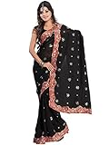 Indian Trendy Women's Bollywood Sequin Embroidered Sari Festival Saree Unstitched Blouse Piece...