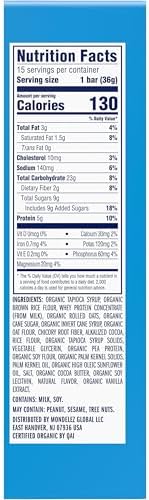Zbar Protein - Cookies 'n Creme - Crispy Whole Grain Snack Bars - Made with Organic Oats - Non-GMO - 5g Protein - 1.27 oz. (15 Pack)