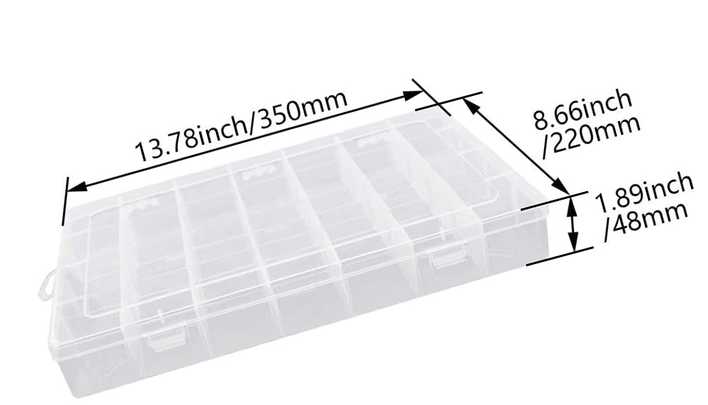 Auniwaig Scatola portaoggetti per componenti in PP, organizer in plastica, contenitore regolabile, griglie rimovibili, scatole per attrezzi, 28 griglie rimovibili, per piccoli accessori per componenti