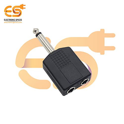 Image of Electronic Spices Single 6.35mm male to two 6.35mm female dual splitter interface audio connector pack of 20pcs
