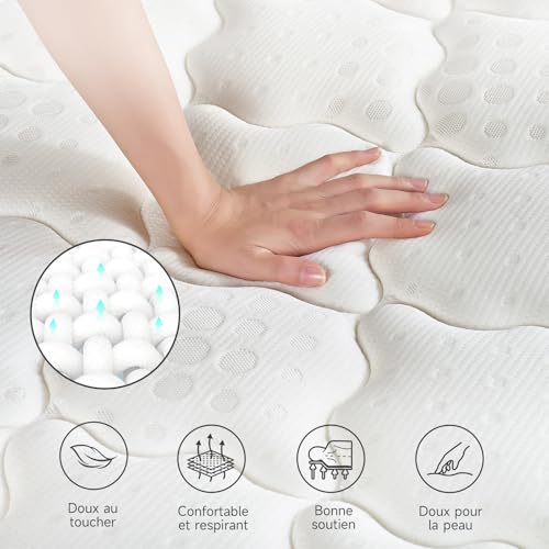 Matelas 90x200 Ressorts Ensachés Isolation Mouvement Z-HOM