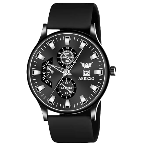 Image of Speed-Master Series Round Dial Date Working Silicone Strap Analog Quartz Mechanism Boys Watch for Men