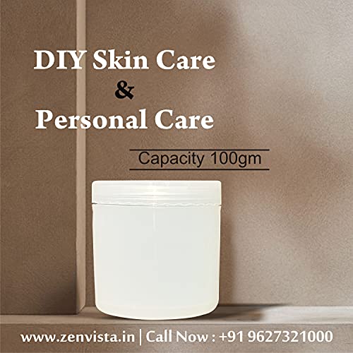 Image of Zenvista Empty Cosmetic Containers, Acrylic Jars, Small Containers For Cosmetics, Lip Balm Containers, Pearl White Jar With Transparent Cap-100gm (Pack of5)