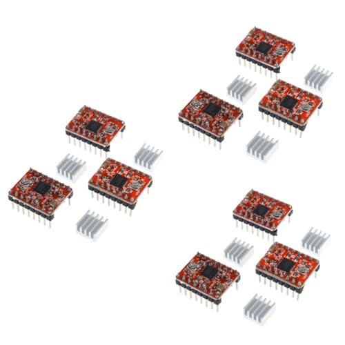 Gatuida 3sets Intelligent Driver Module A4988 Printer Electric Part Heat Sink for 3d Printing 3pcs*3