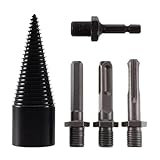 Sosoport 5 Stück Holzspaltbohrer Brennholzbohrer mit Tiefem Gewinde Langlebig Kompatibel für Bohrmaschinen Vielseitig für Haus Hof und Camping