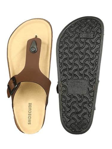 Image of Men V-Shape Thong Slippers | Casual Flip-Flops | Slippers for Men | Lightweight Rubber Sandals | Comfortable Anti-Slip Footwear