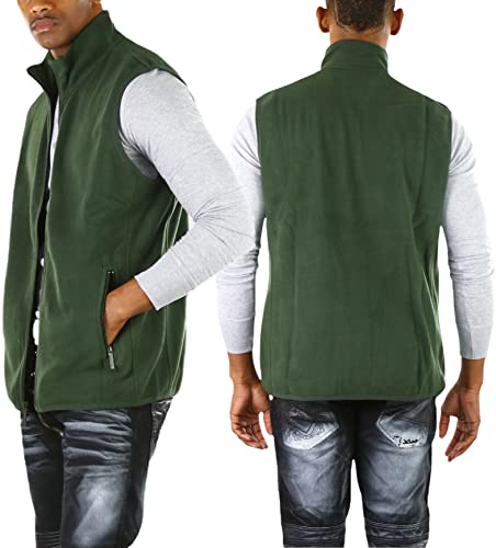 Image of ToBeInStyle Men's Zip Up Sleeveless High Collar Polar Fleece Vest
