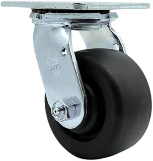 Polyolefin Swivel Top Plate Caster w/4" x 2" Black Wheel - 500 lbs Capacity/Caster - Service Caster Brand