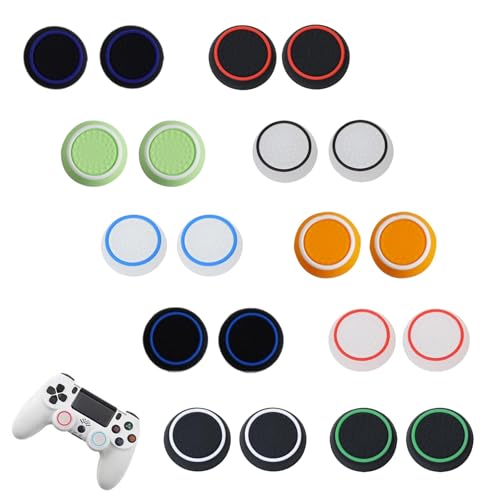 20 Stück Controller Zubehör Thumbstick Grip Caps Silikon Joystick Kappen für PS5 PS4 Xbox One Series Joystick-Schutz Aufsätze