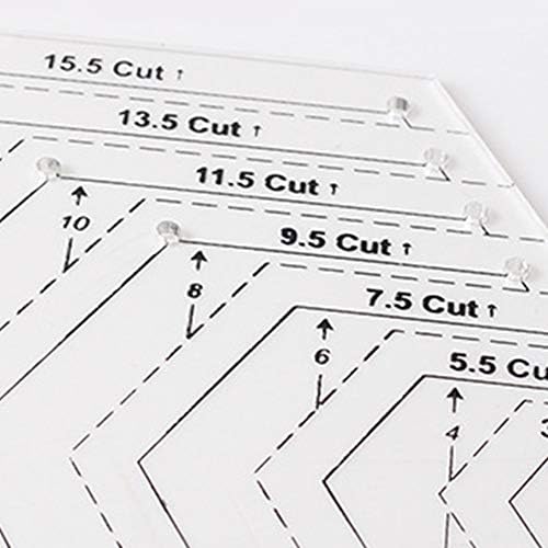 4Pcs Quilting Ruler, with 60 Degree Triangle and Diamond, 45 Degree Diamond, Hexagon Shape Templates, Transparent Patchwork Sewing Cutting Craft Ruler DIY Tools