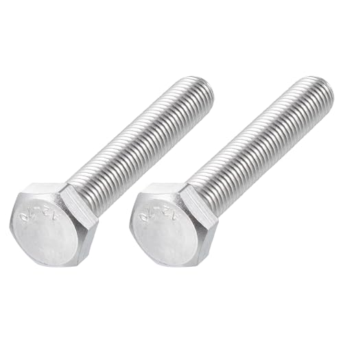 Image of METALLIXITY Hex Bolts (M14-2x80mm) 2Pcs, 304 Stainless Steel Coarse Fully Threaded Hex Head Screw Bolt Machine Screws - for Furniture Repair, Silver