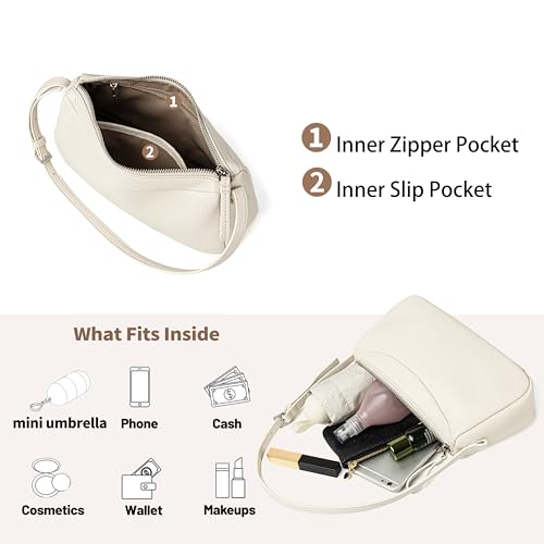 Bolso hobo de cuero pequeño para mujer DAILANDO, bolso bandolera mini para el brazo y cruzado, bolso tipo tote miniatura 6