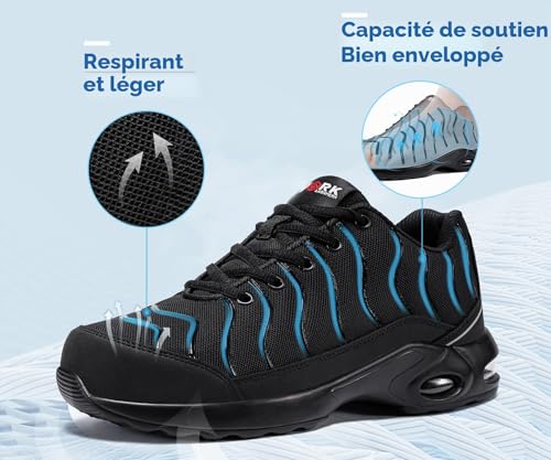 LARNMERN Chaussures de Sécurité Hommes Femmes Basket de Securite – vue 5