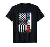 Father's Day Best Papa Ever with US American Flag T-Shirt