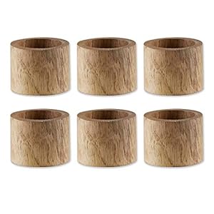 DII Basic Napkin Ring Collection, Decorative Rustic Farmhouse Style, Largest Set, Light Finish, 6 Piece