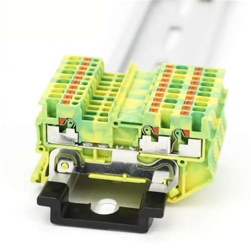 Conector eléctrico PT1.5-TW-PE de instalación rápida a presión para carril DIN con toma tierra
