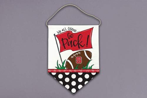 Magnolia Lane We All Cheer! Collegiate Canvas Dooor Hanger (NC State)