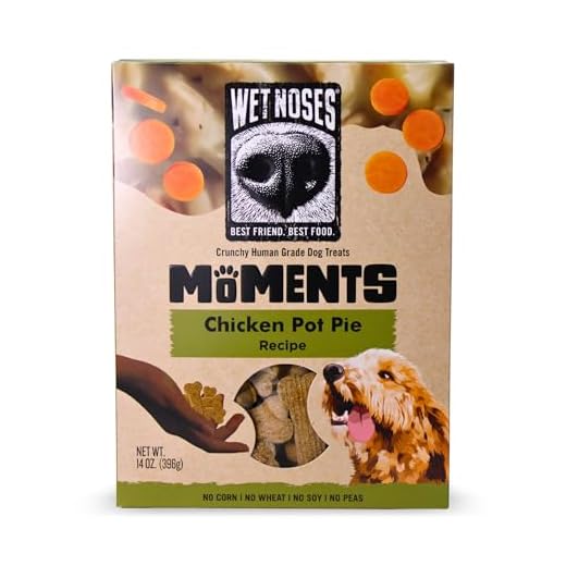 Wet Noses Moments Non-GMO Chicken Pot Pie Bone Crunchy Dog Treats - 14oz | No Corn, Wheat, Soy or Peas, Made with 6 Simple Ingredients